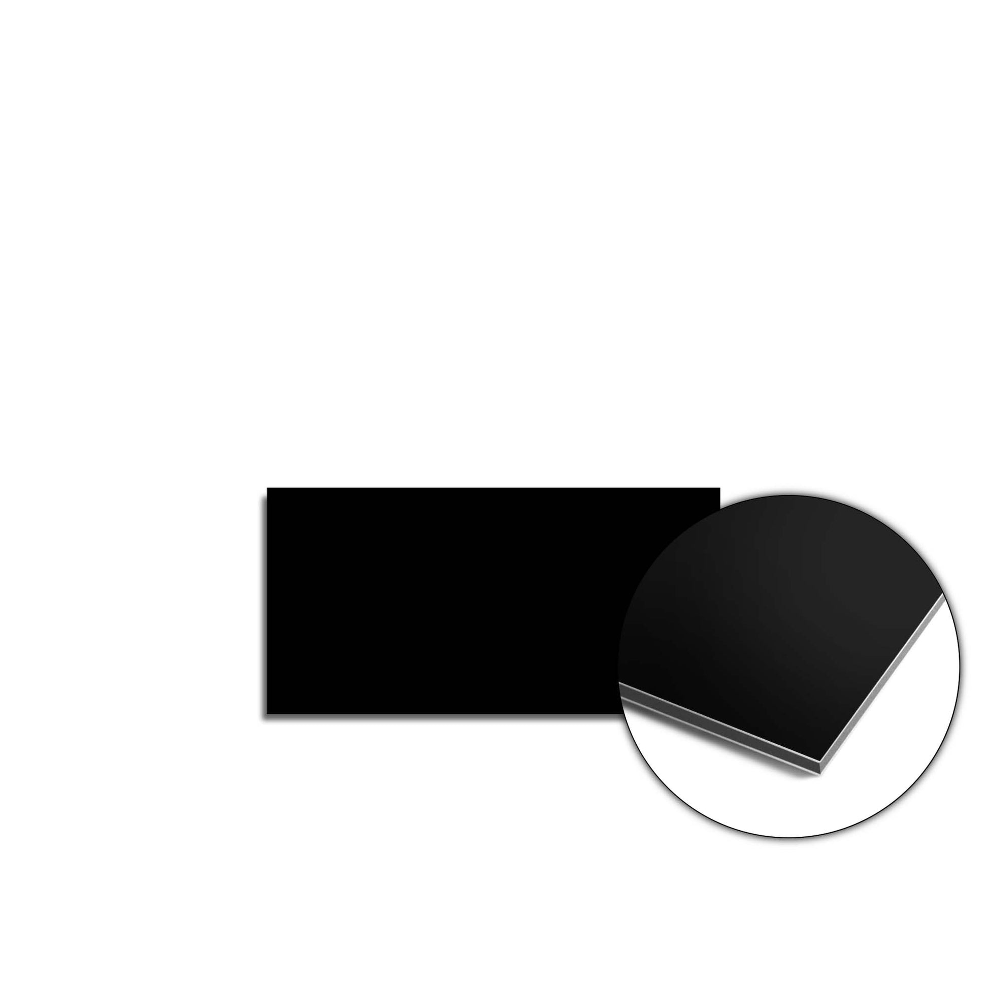 Pure Black Splash Screen aus der Schlichte Eleganz Kollektion, Küchenspritzschutz, tiefschwarz und stilvolle Alternative zu Fliesen oder Glas.