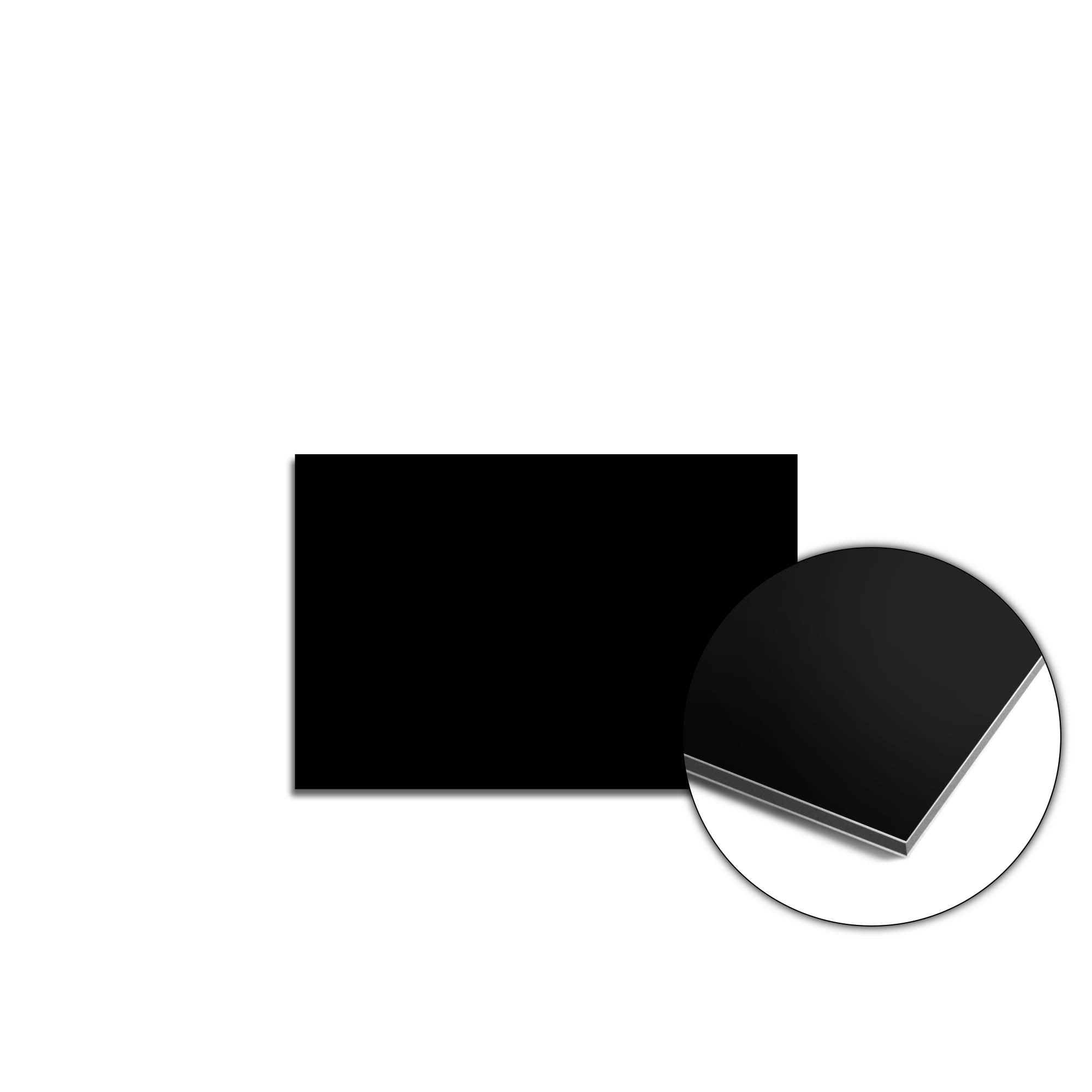 Pure Black Splashback aus der Schlichte Eleganz Kollektion, tiefschwarze Küchenrückwand, moderne und zeitlose Alternative zu Fliesen oder Glas.
