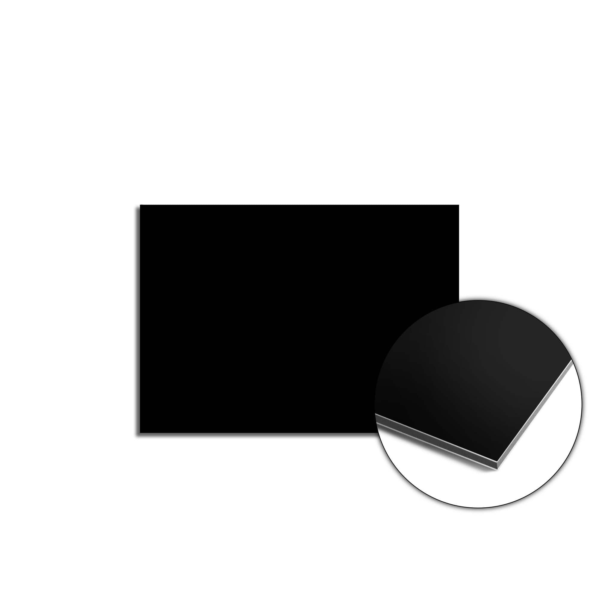 Pure Black Splash Screen aus der Schlichte Eleganz Kollektion - tiefschwarzer und zeitloser Küchenspritzschutz, stilvolle Alternative zu Fliesen oder Glas.