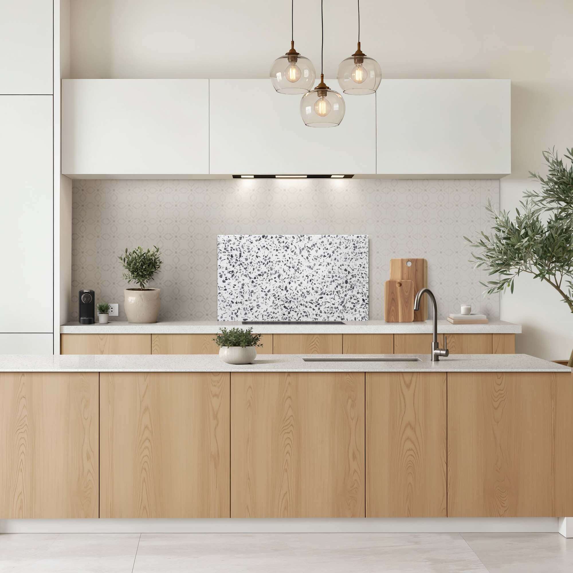 Carrara Mist Küchenrückwand, hitzebeständig und kratzfest, elegantes Design aus Carrara-Marmor, Rückwand für moderne Küchen.
