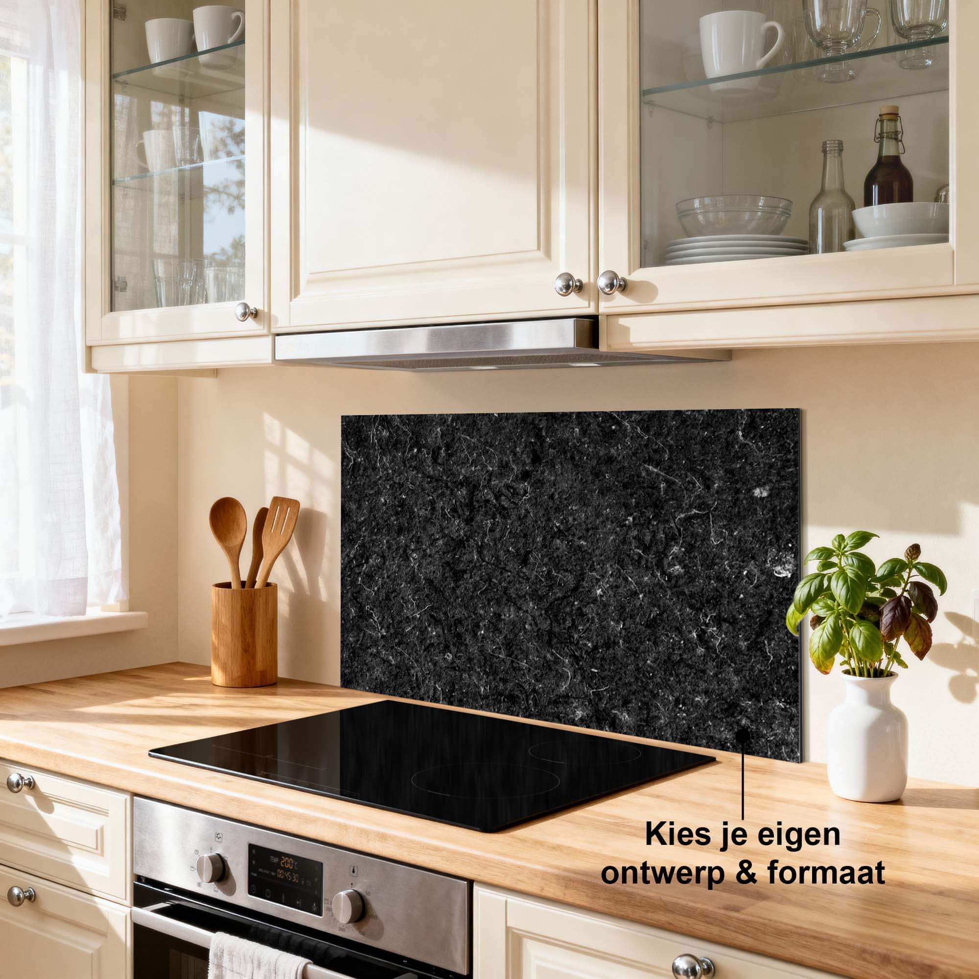 Nero Marmor Küchenrückwand, stilvoller schwarzer Marmor, hitzebeständige Rückwand, kratzfeste Küchenrückwand, leicht zu reinigen.