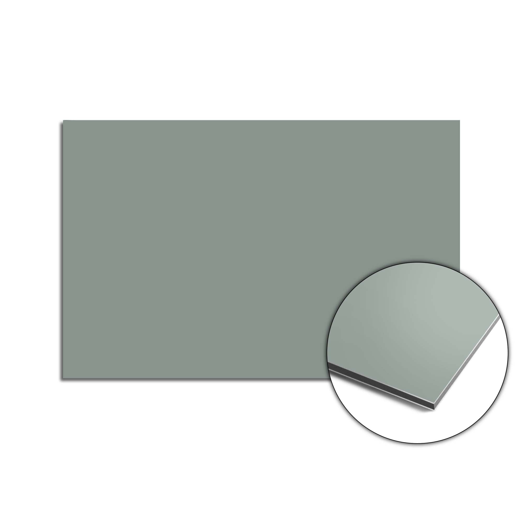 Eisberggrüner Spritzschutz für die Küche, ein moderner Spritzschutz in einem tiefen Grünton, der die Wände schützt und zu Holz und Erdtönen passt.