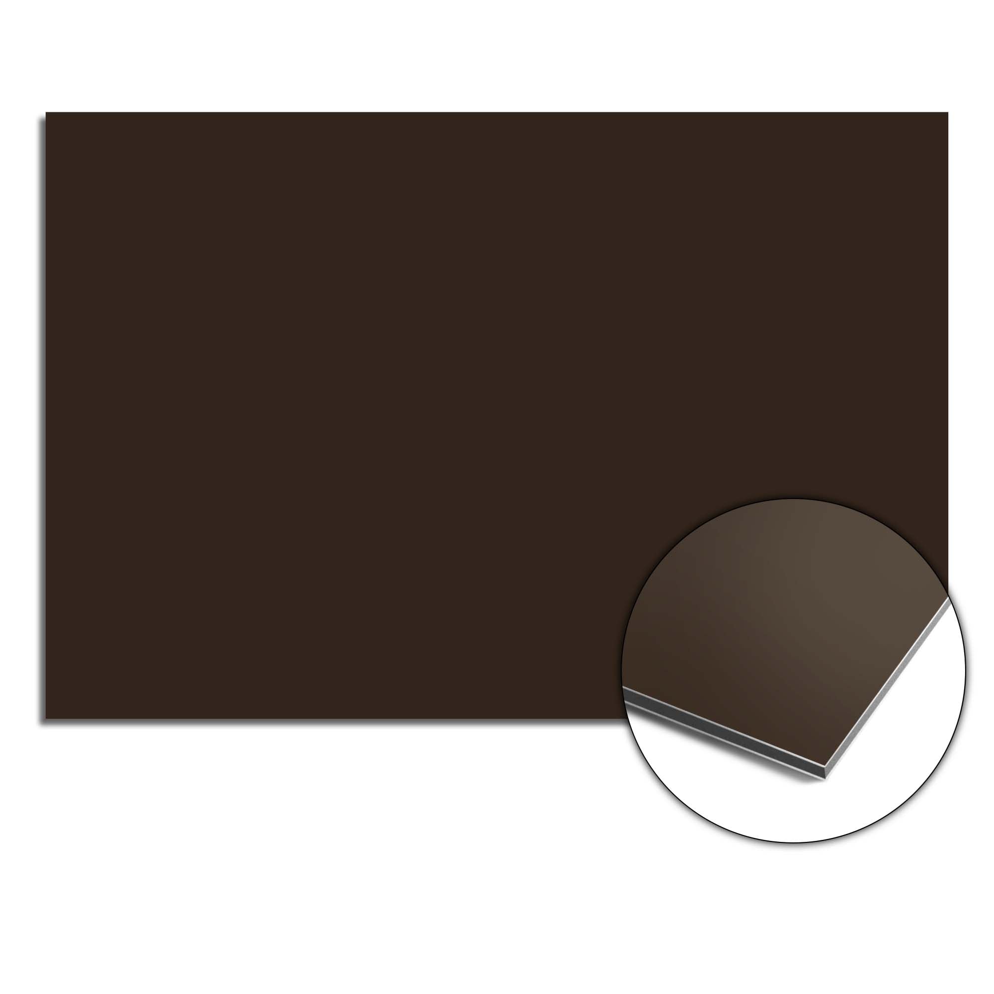 Lucida Mudguard in tiefem Dunkelbraun für eine schicke und luxuriöse Küche. Spritzschutz und Spritzschutzwand für stilvollen Schutz.