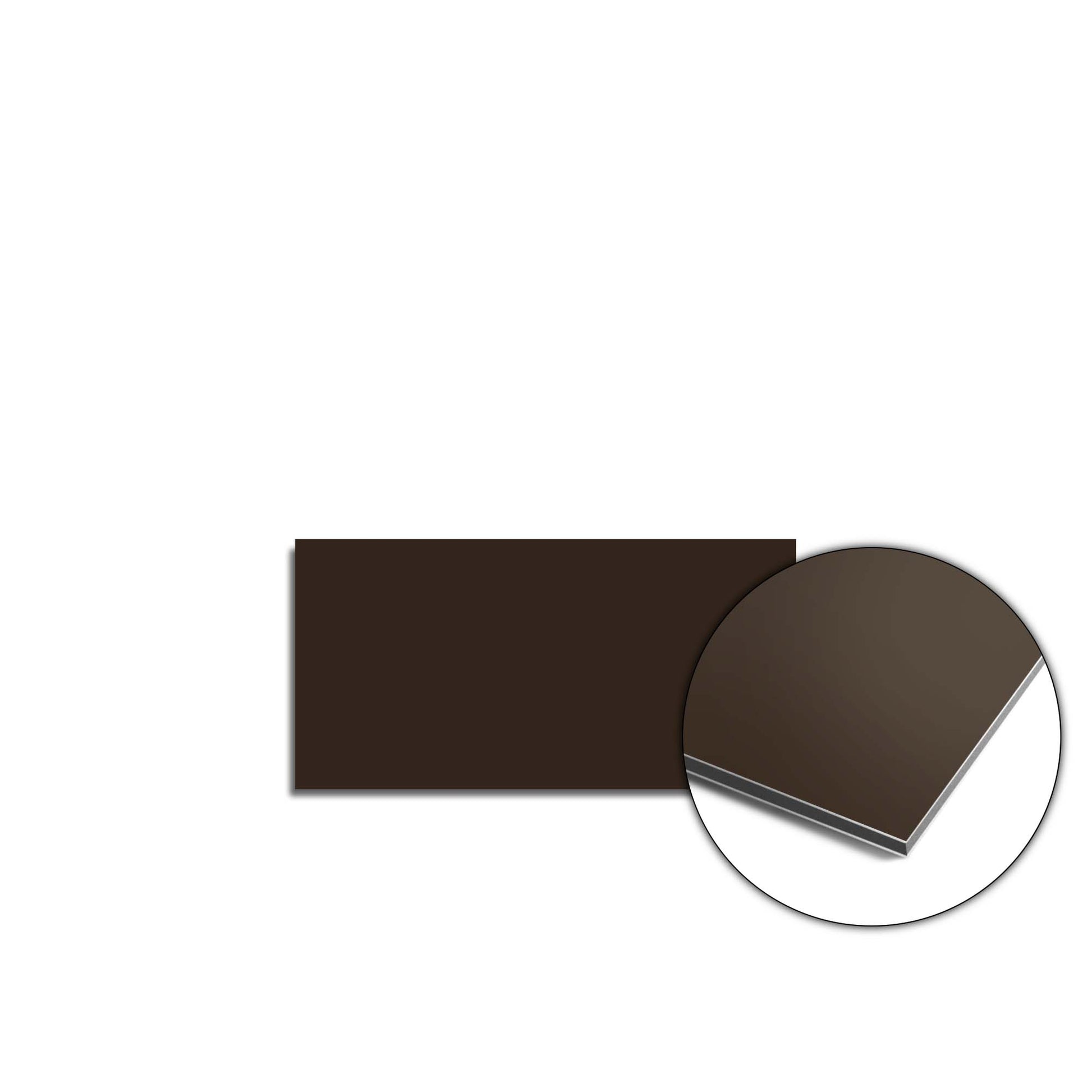 Lucida Spritzschutzwand in tiefem Dunkelbraun für eine luxuriöse Küche. Idealer Spritzschutz und Spritzwand für geschützte und stilvolle Wände.