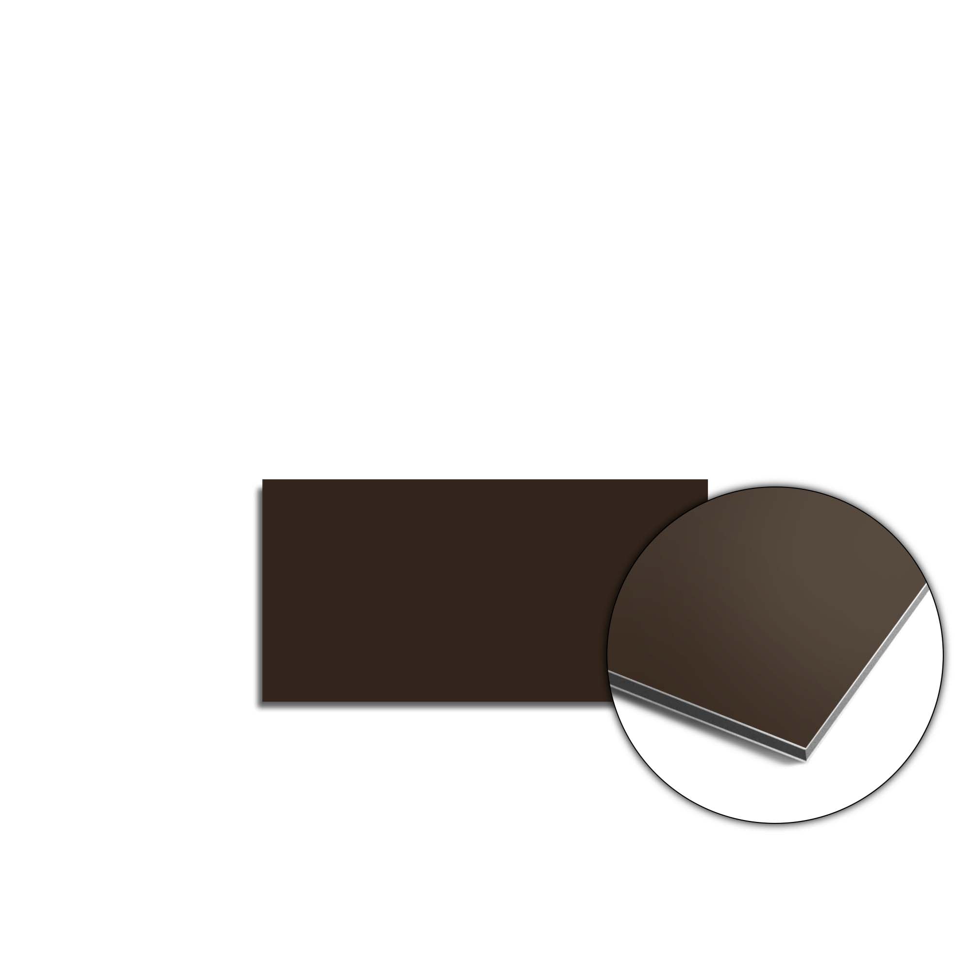 Lucida Spritzschutzwand in tiefem Dunkelbraun für eine luxuriöse Küche. Idealer Spritzschutz und Spritzwand für geschützte und stilvolle Wände.