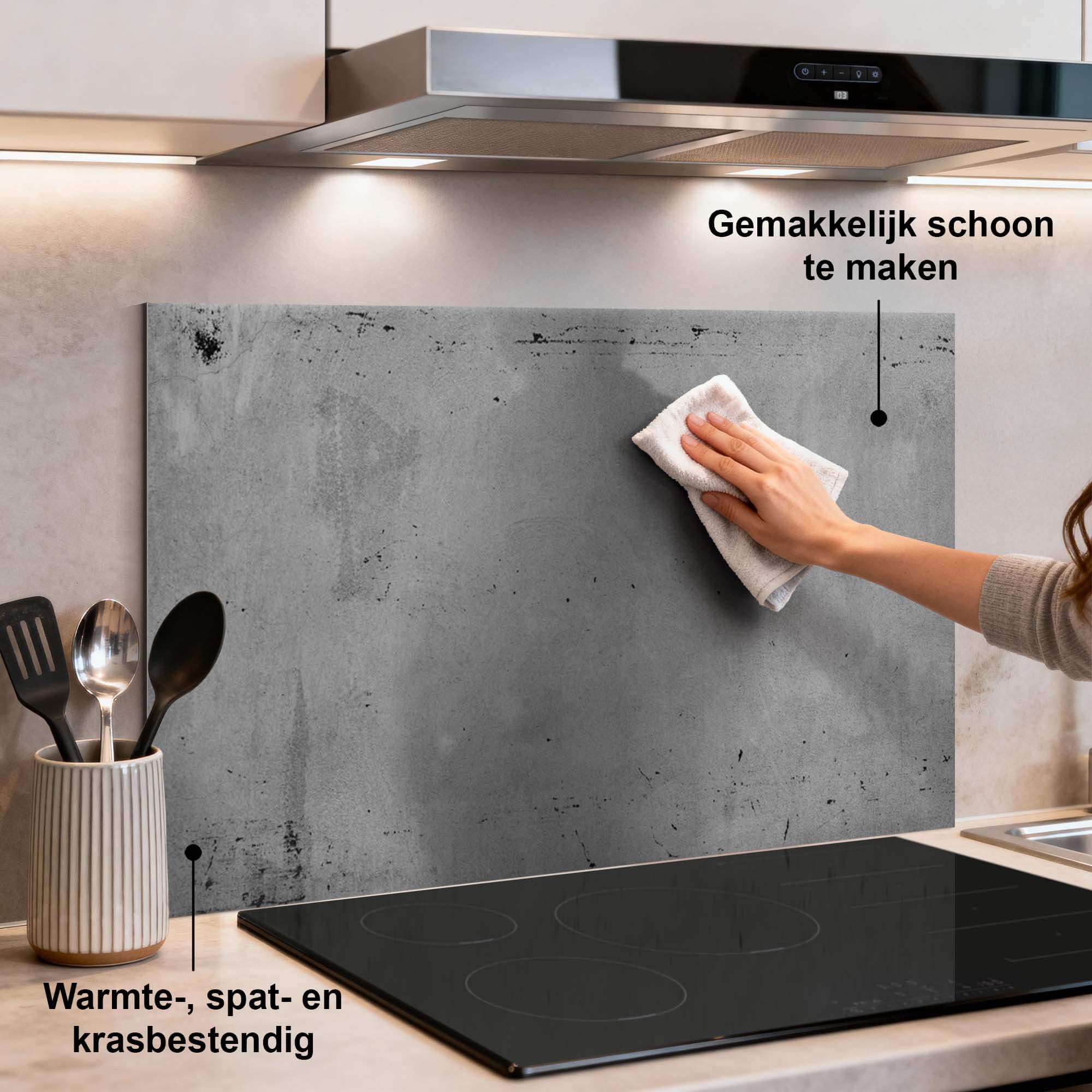 Urban Slate Splashback in der modernen Küche, Kitchen Splashback, strapazierfähige Spritzwand, die hitze- und kratzfest ist.