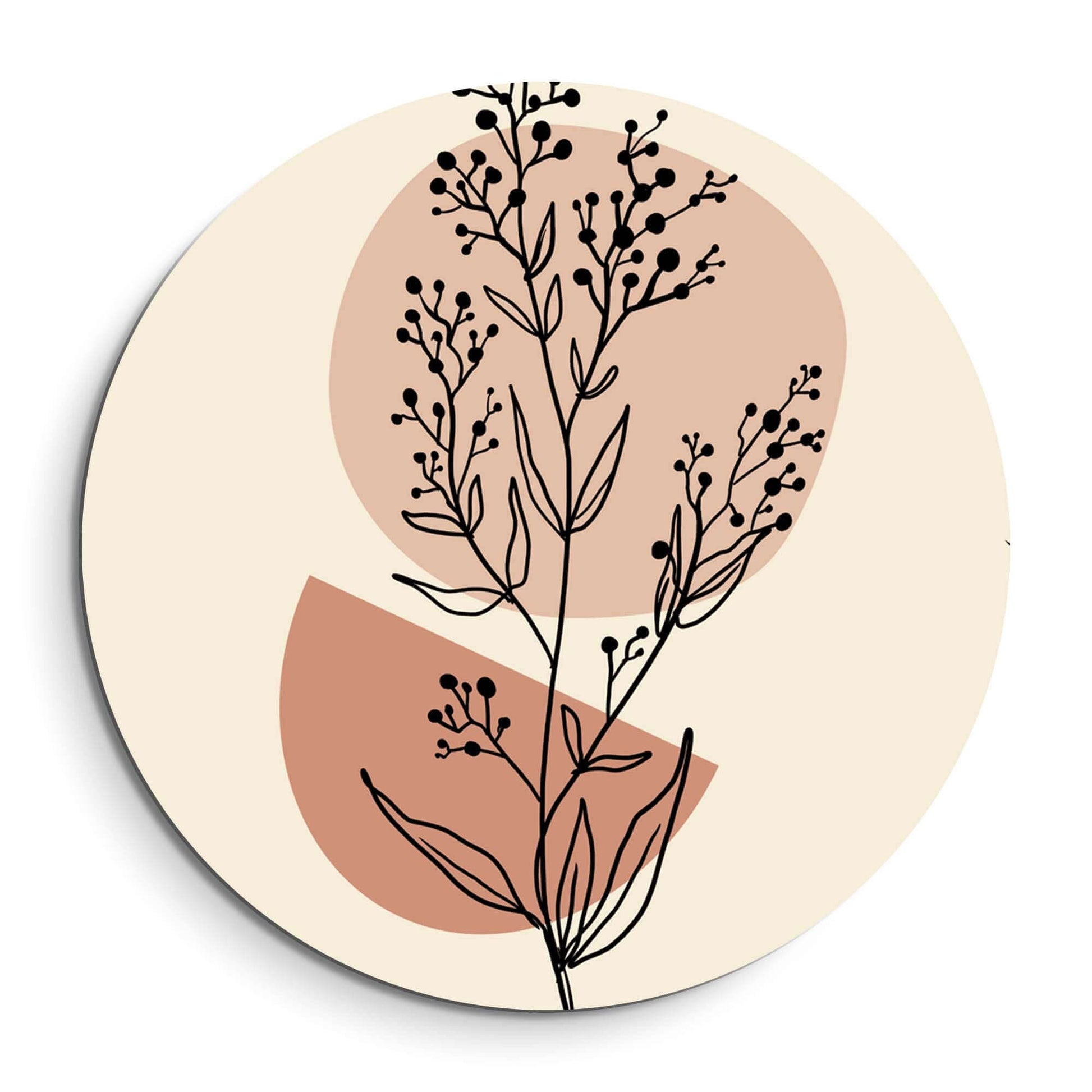 Blush Botanical Line - Wandbild mit minimalistischen Linien und errötenden Farbtönen, der perfekte Wandbild für die Inneneinrichtung von Küche oder Esszimmer.