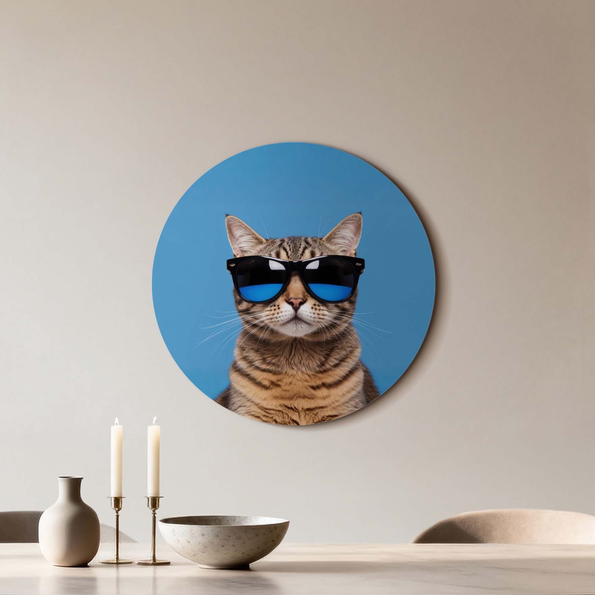 Cool Cat Vibes - Wandbild mit Katze mit Sonnenbrille, moderne Wanddekoration für jeden Raum.