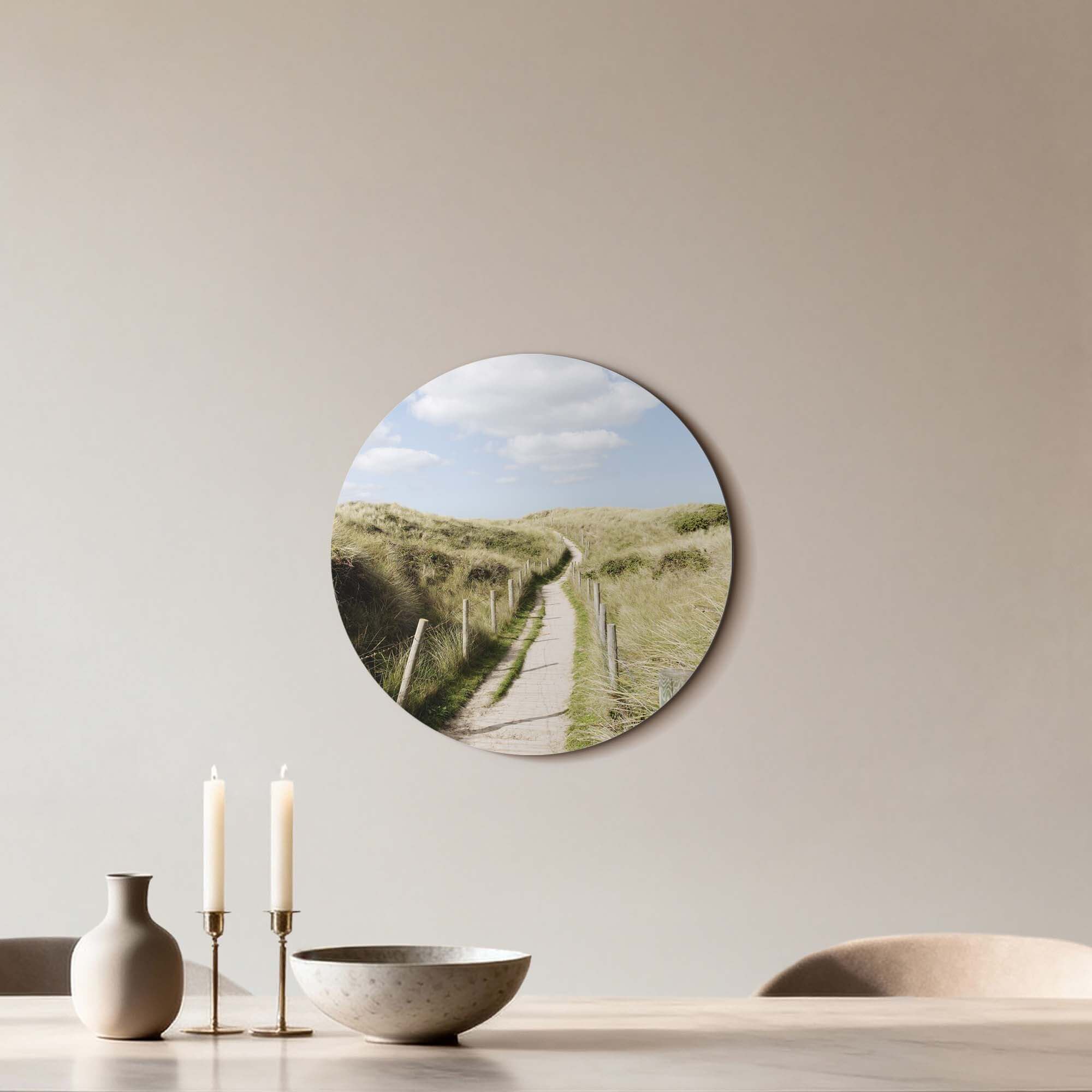 Dune Path - Wandbild eines friedlichen Dünenpfads zum Meer, perfekt für Ihr Interieur.