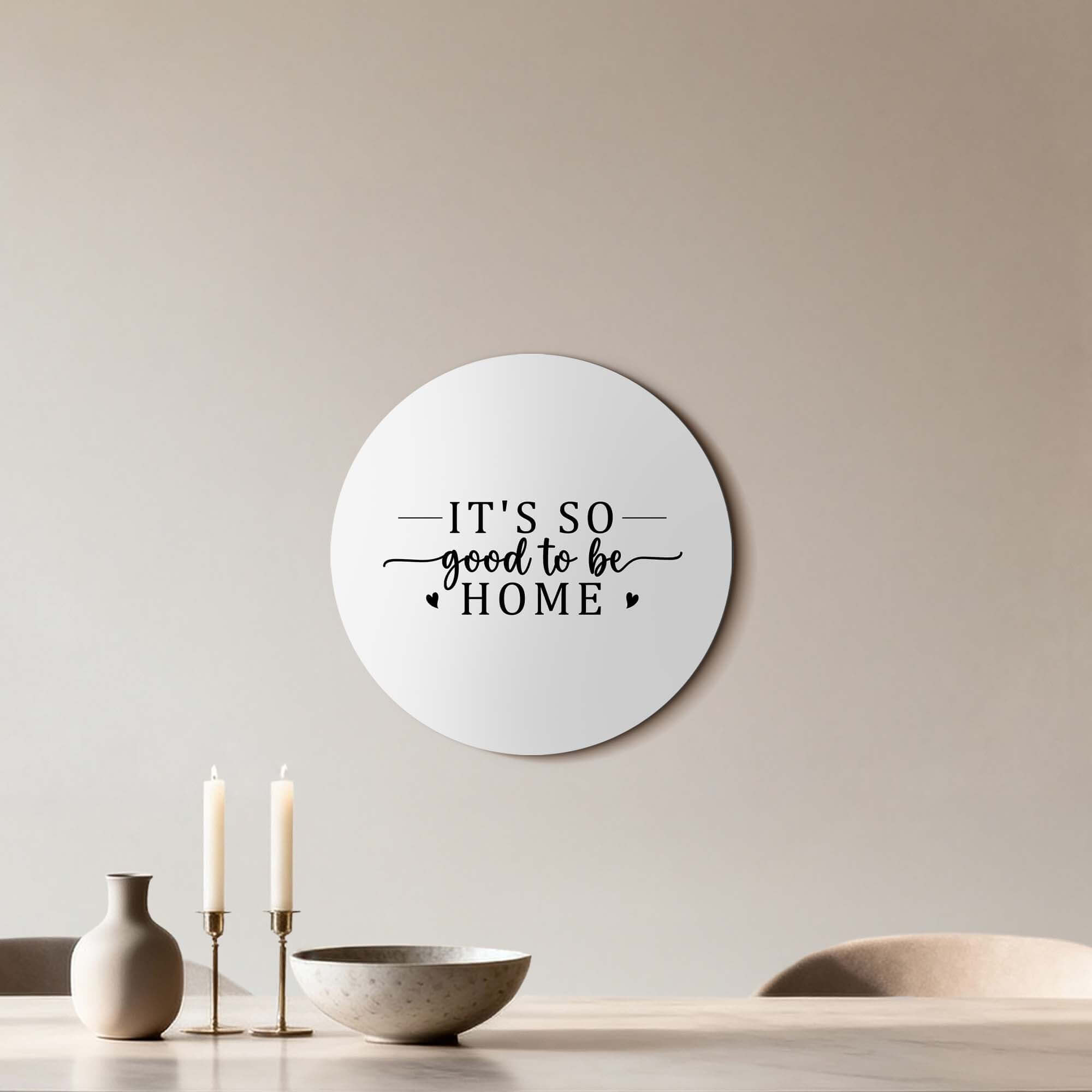 Good To Be Home - Wandbild mit stilvollem Design für Küche oder Esszimmer. Ideal als Wandbild oder Wandbild für eine warme Atmosphäre.