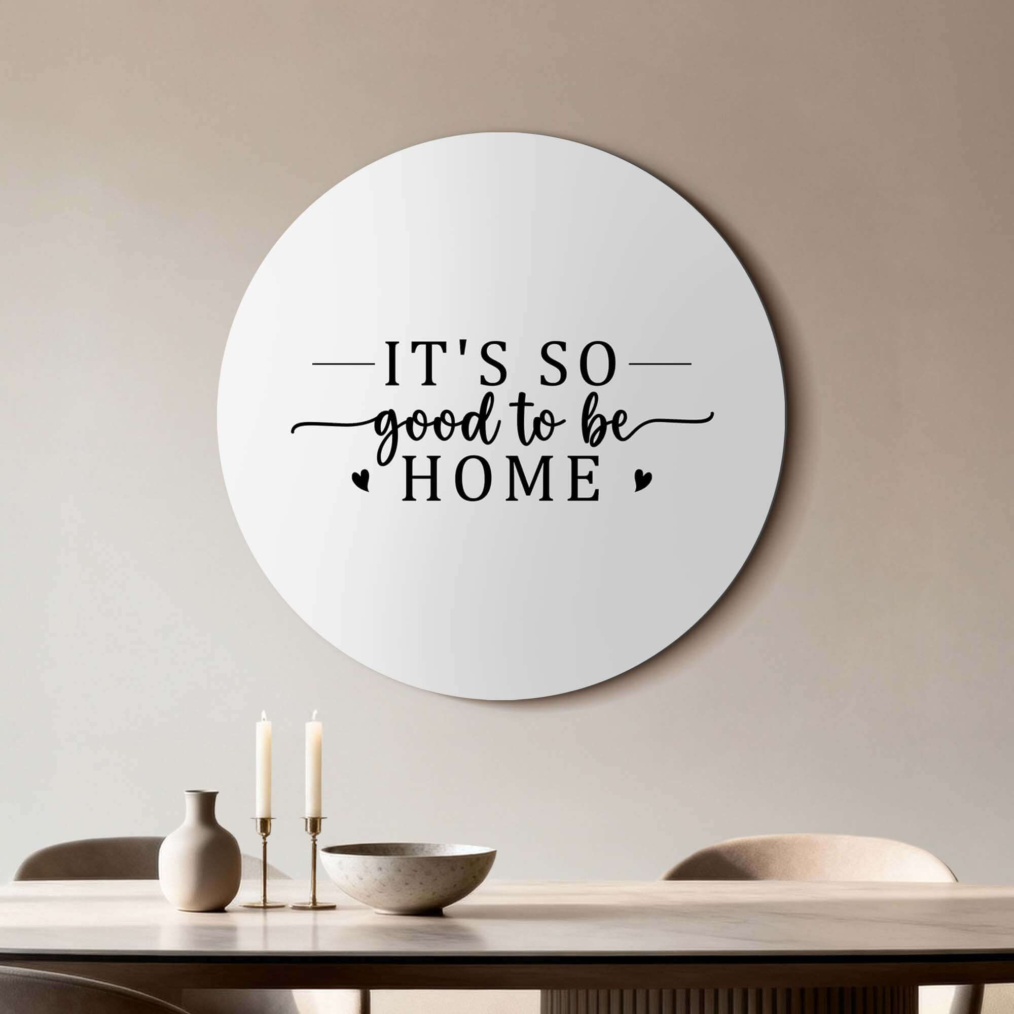 Good To Be Home - Wandbild, stilvoller Wandbild für Küche, Flur oder Esszimmer, fängt die Wärme des Heimkommens ein. Wandbild Dekoration.