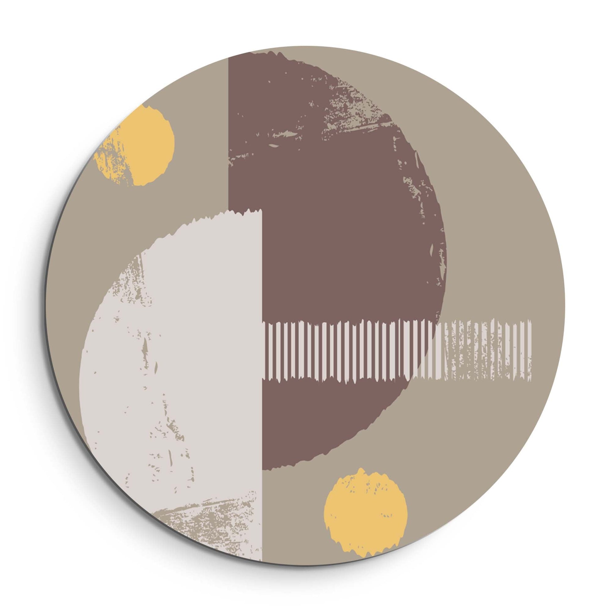 Lunar Balance - Wandbild mit abstrakten Formen, Erdtönen und Gold. Stilvoller Wandbild für Küche, Esszimmer, Wohnzimmer.