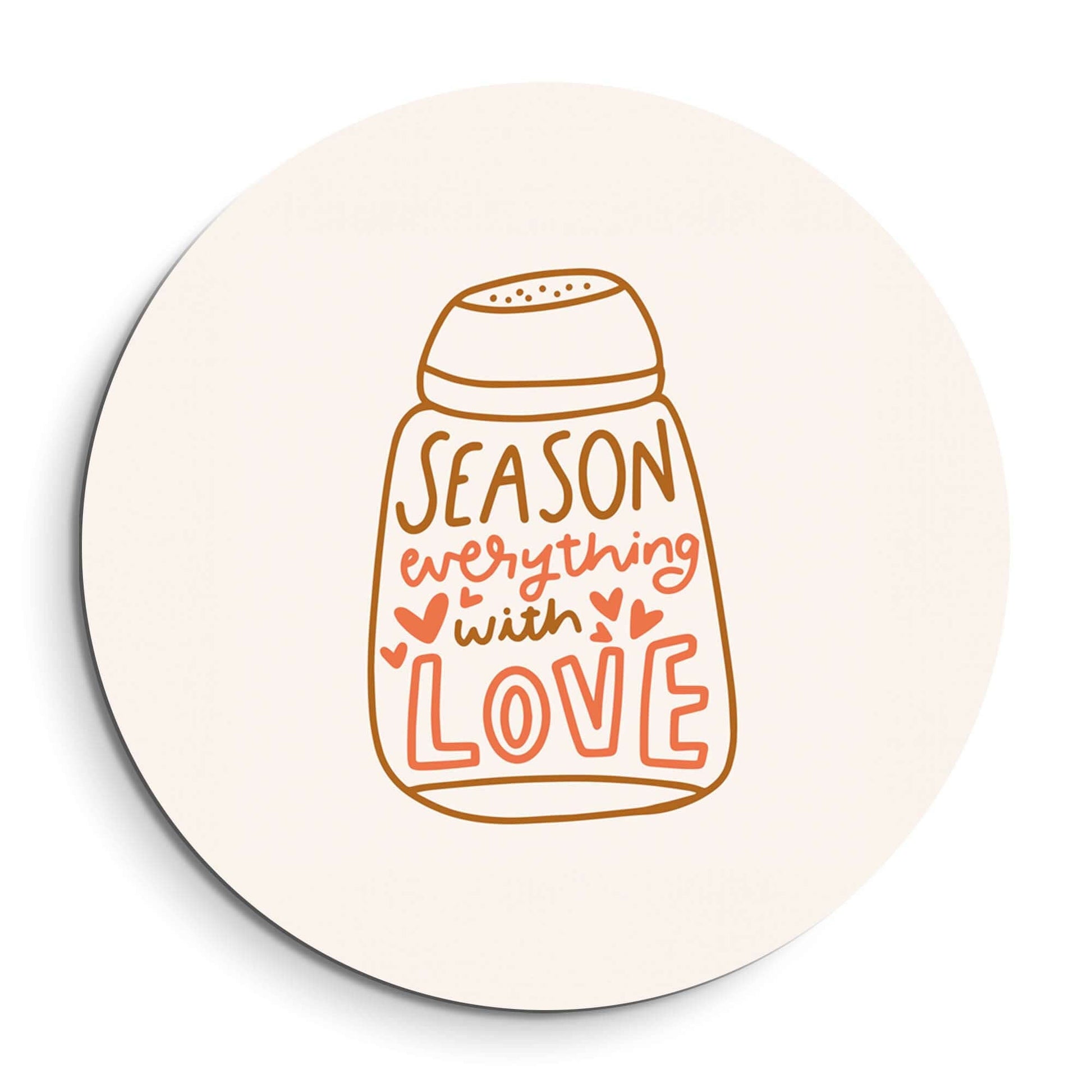 Season With Love - Wandbild, herzerwärmender Wandbild mit dem Text 'Season everything with love' für eine gemütliche Küche.