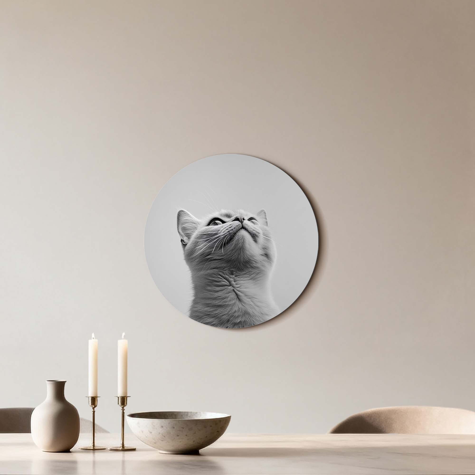 Silver Whisker - Wandbild, stilvoller Wandbild mit einer grauen Katze für jedes Interieur.