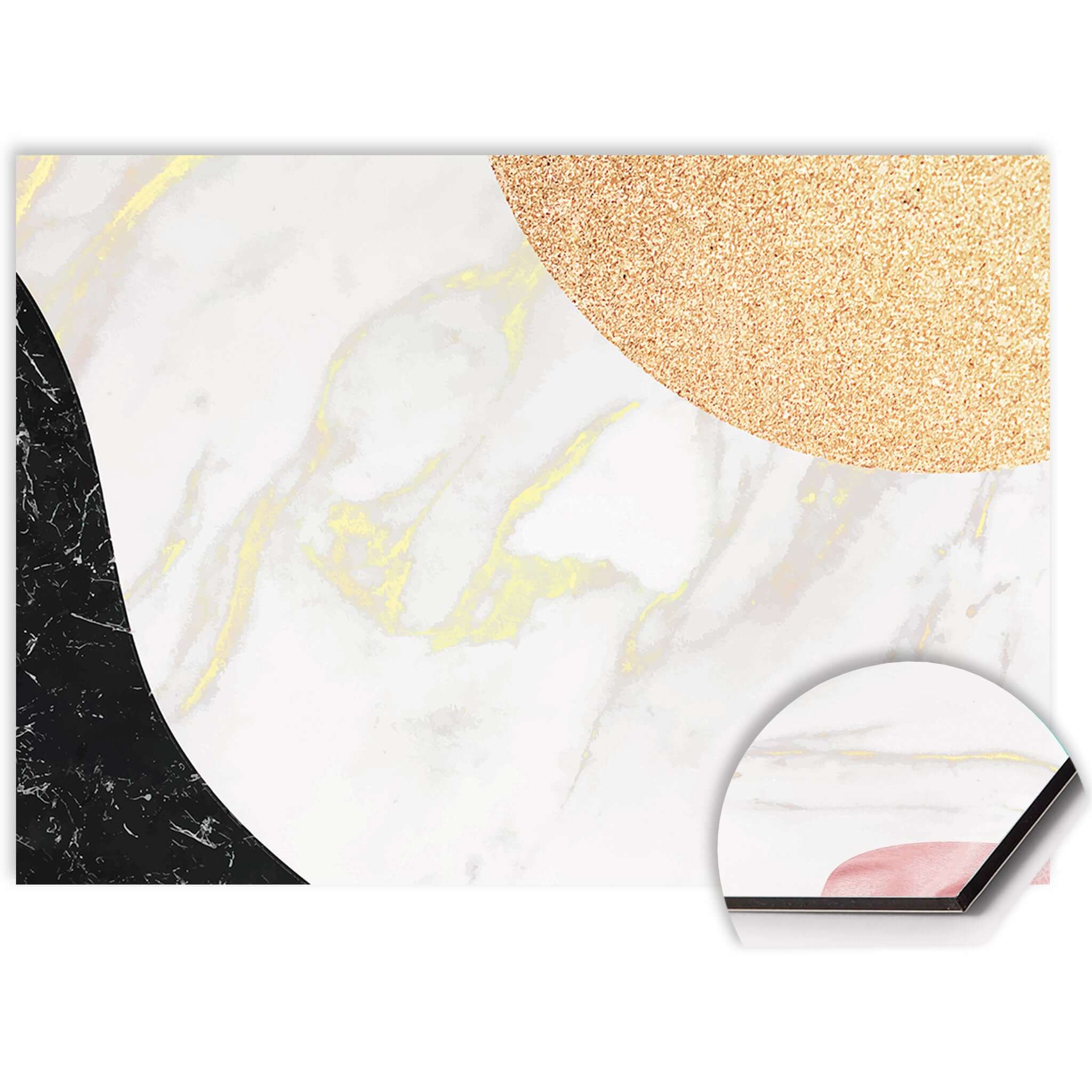 Nahaufnahme des Marble Chic Splash Screens mit Marmordesign und goldenen Akzenten