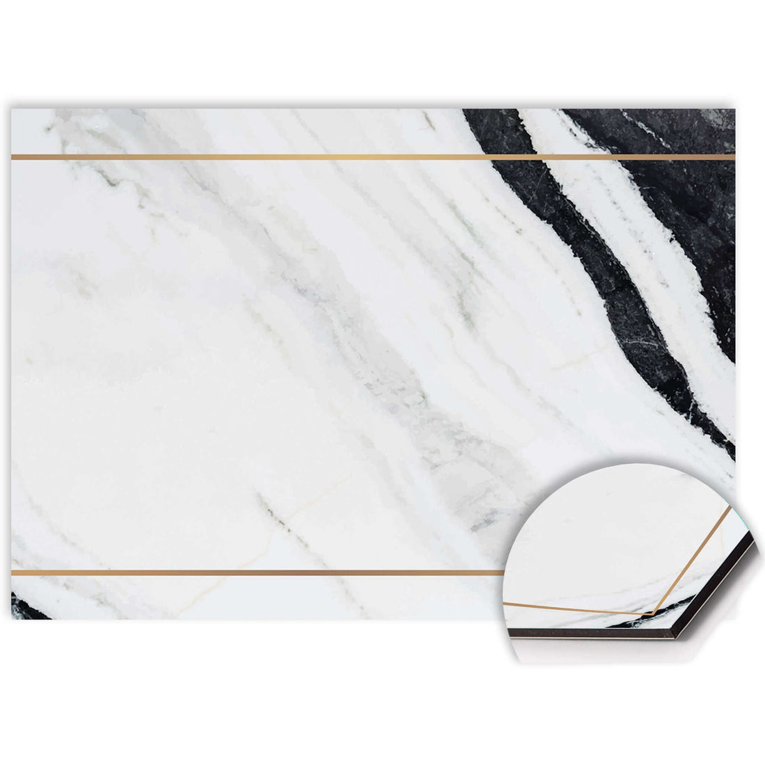 Nahaufnahme von Marble Modern Splash Screen mit Marmoroptik und Goldakzent