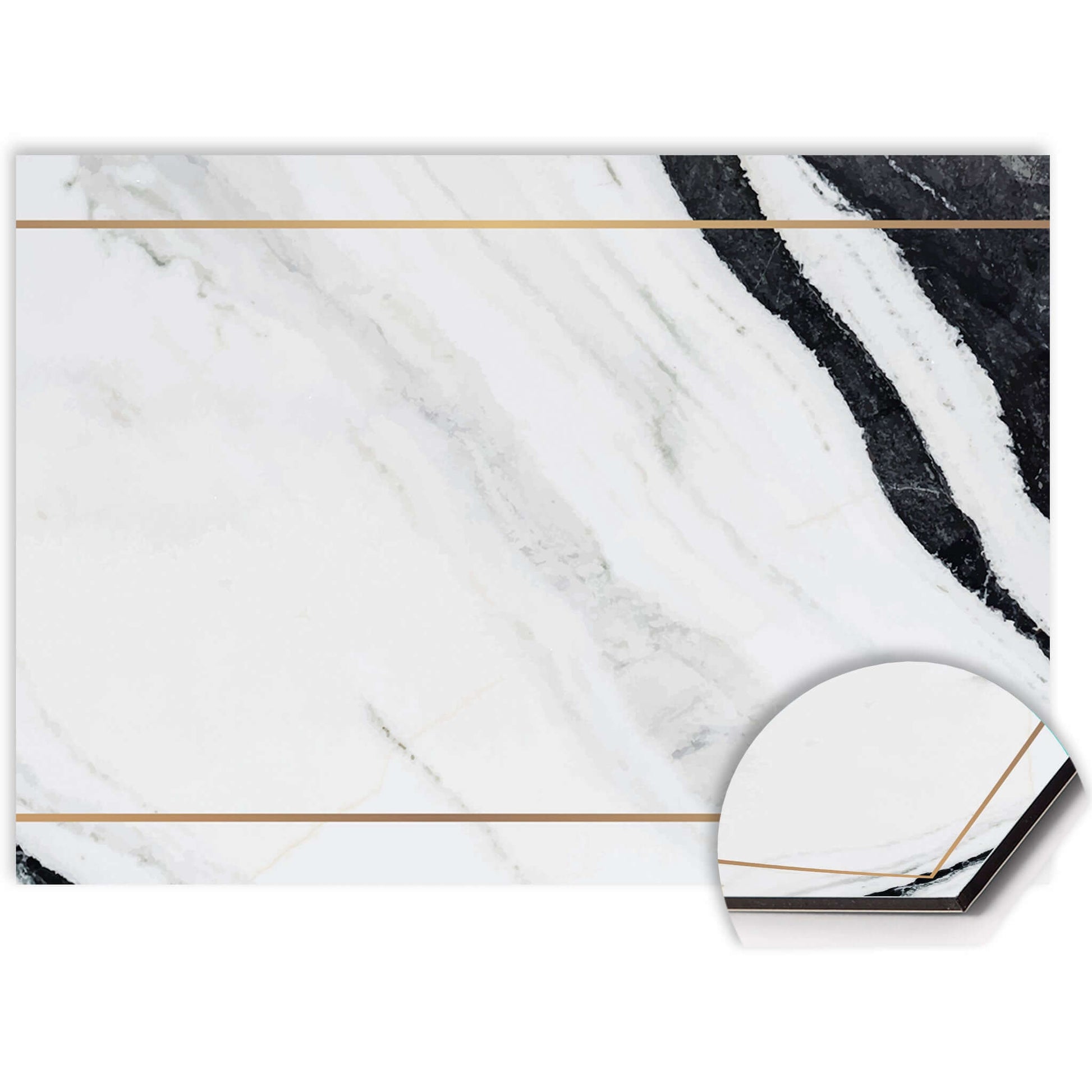 Nahaufnahme von Marble Modern Splash Screen mit Marmoroptik und Goldakzent