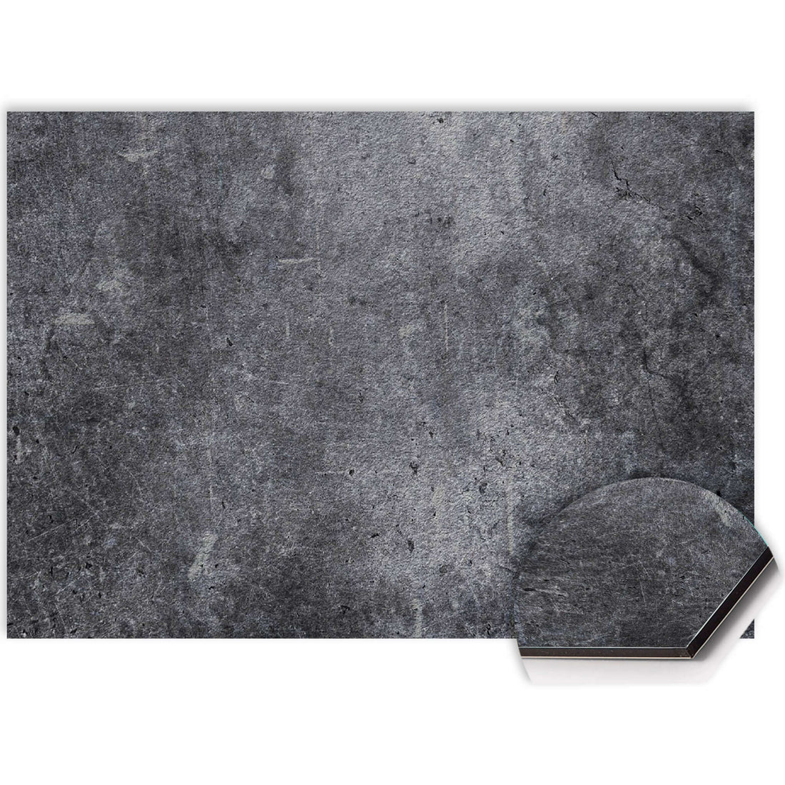 Midnight Concrete Spritzschutz für die Küche, langlebiges Aluminium Dibond, kratzfest und hitzebeständig.