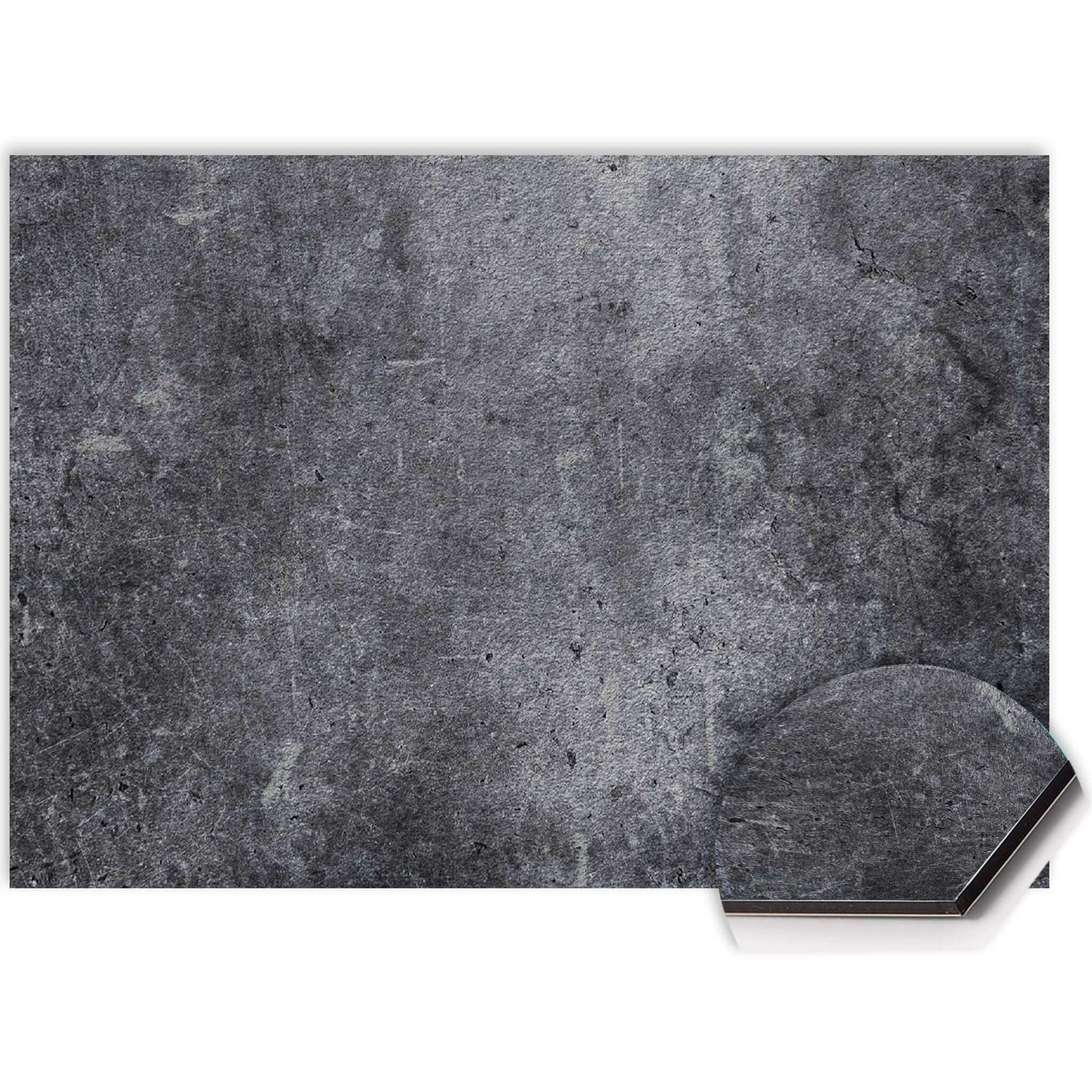 Midnight Concrete Spritzschutz für die Küche, langlebiges Aluminium Dibond, kratzfest und hitzebeständig.