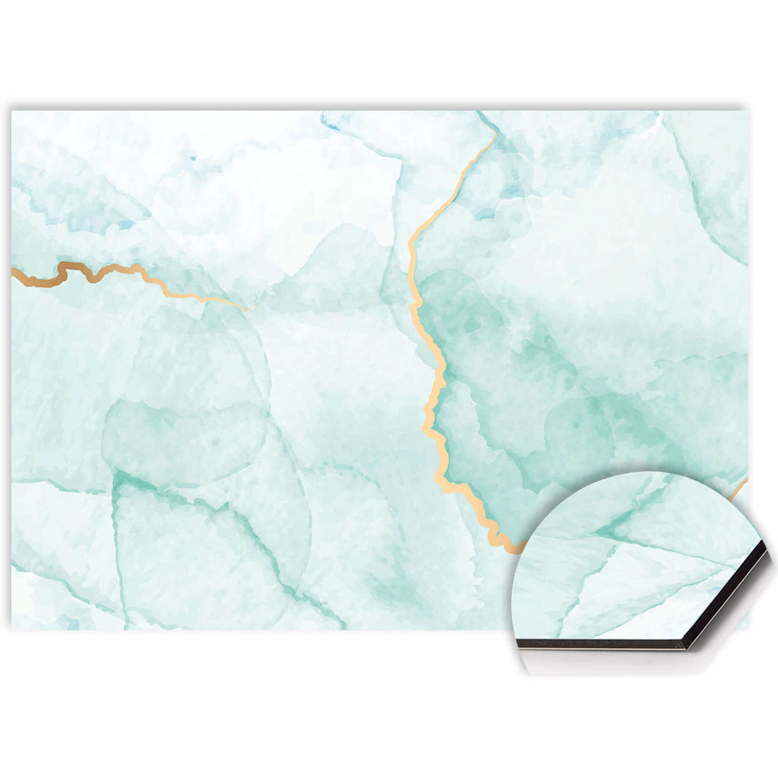 Jadegrüner Marmorspritzschutz mit goldenen Adern - Misty Jade Design