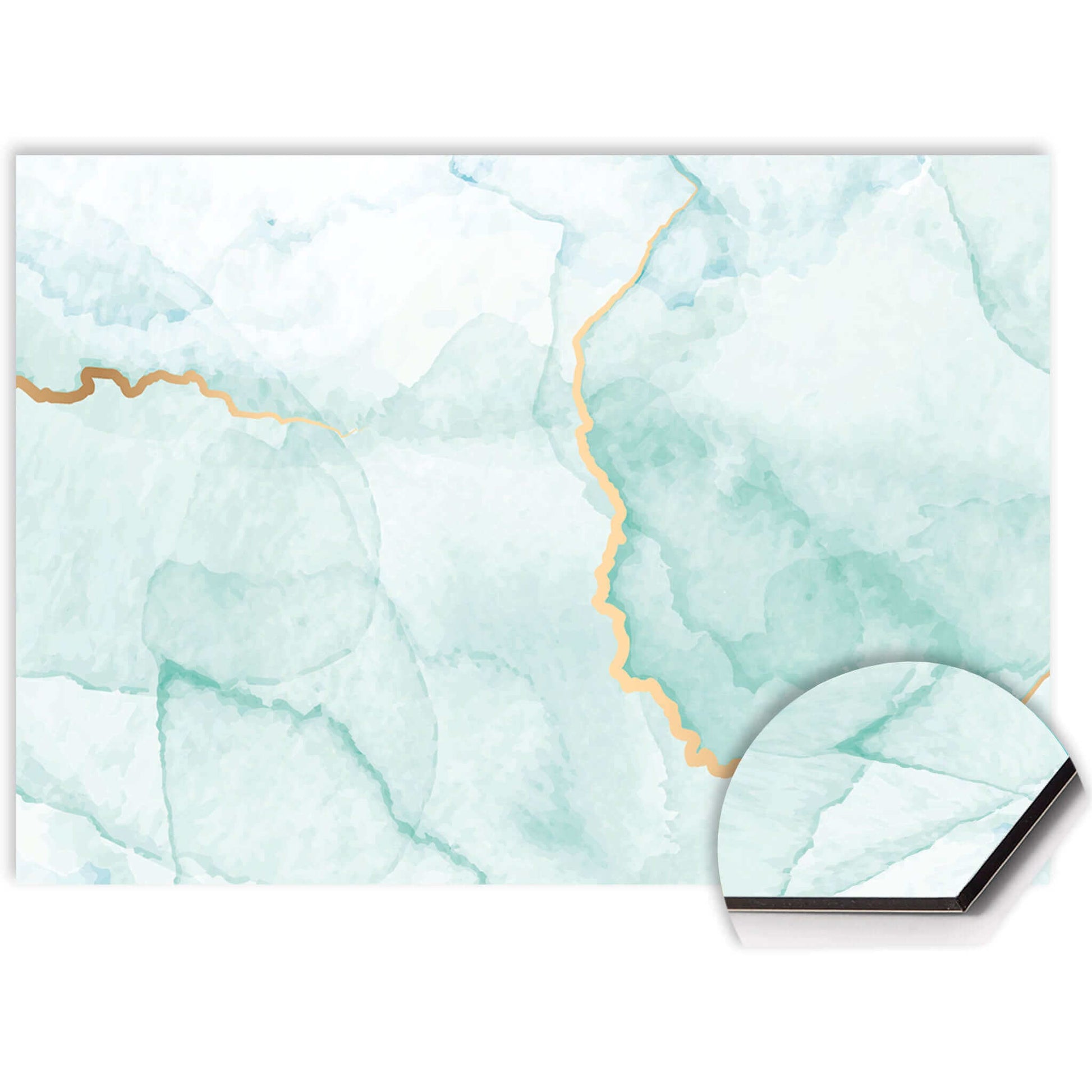 Jadegrüner Marmorspritzschutz mit goldenen Adern - Misty Jade Design