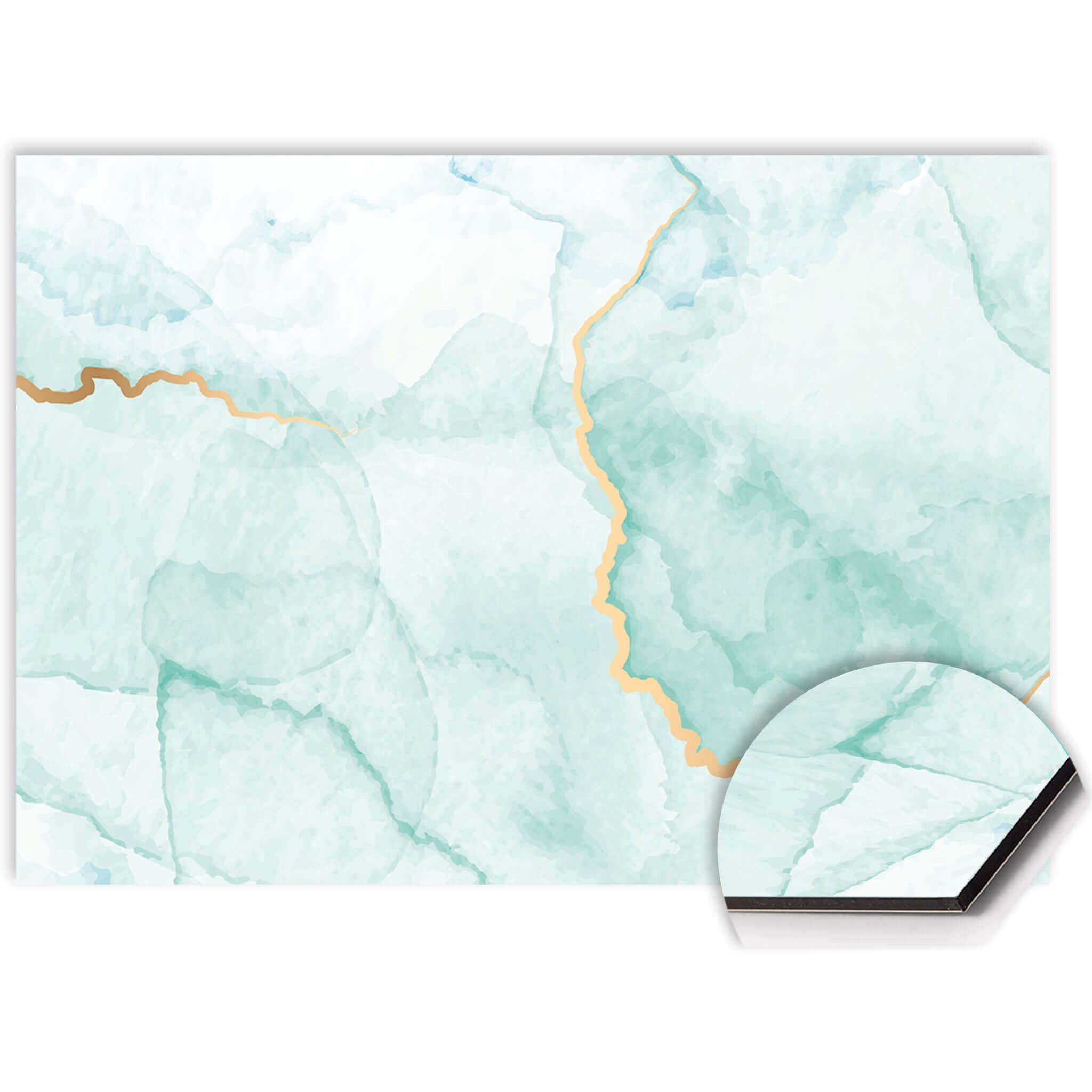 Jadegrüner Marmorspritzschutz mit goldenen Adern - Misty Jade Design