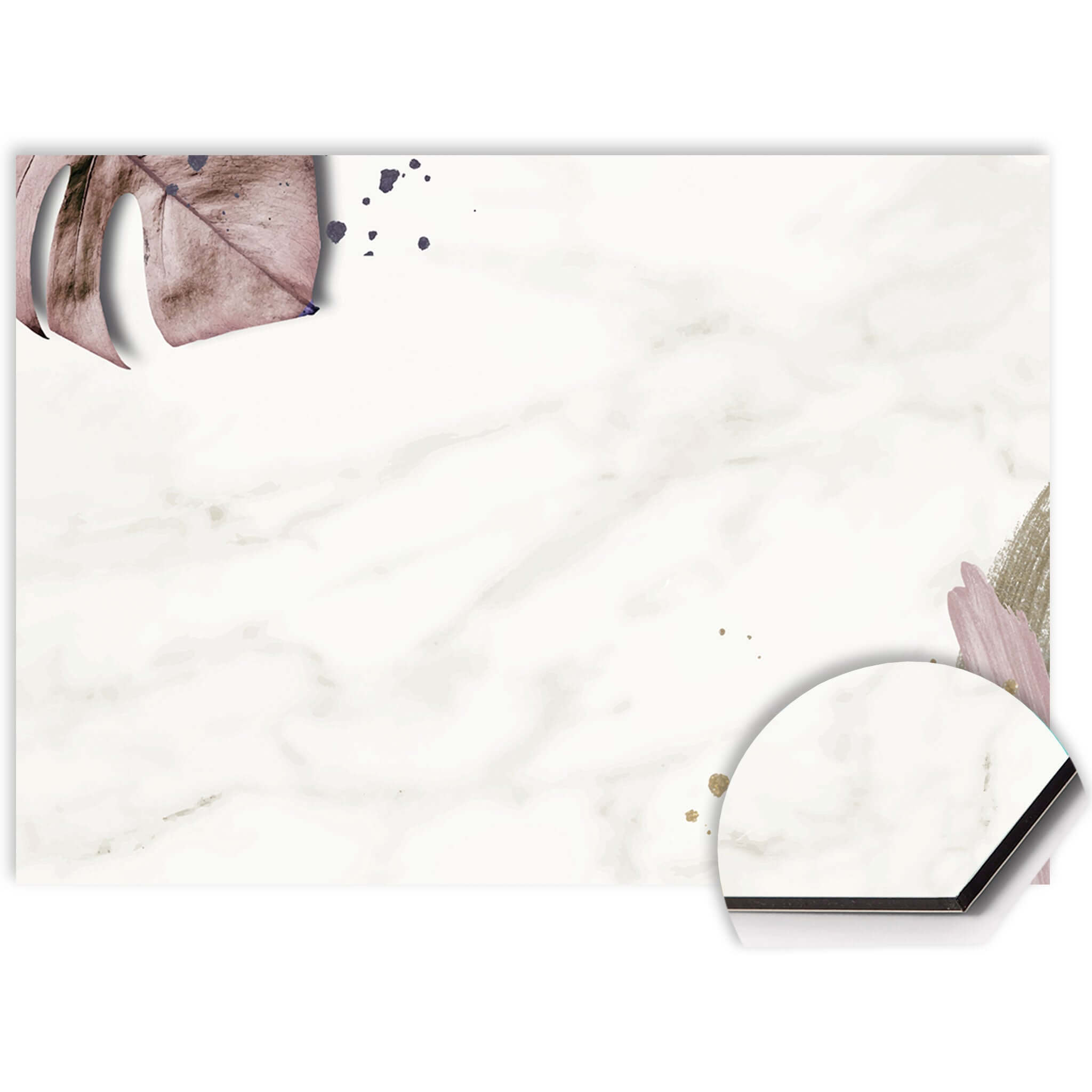 Spritzschutz Soft Blush mit Marmoroptik und errötenden Akzenten - Küchenwandschutz.