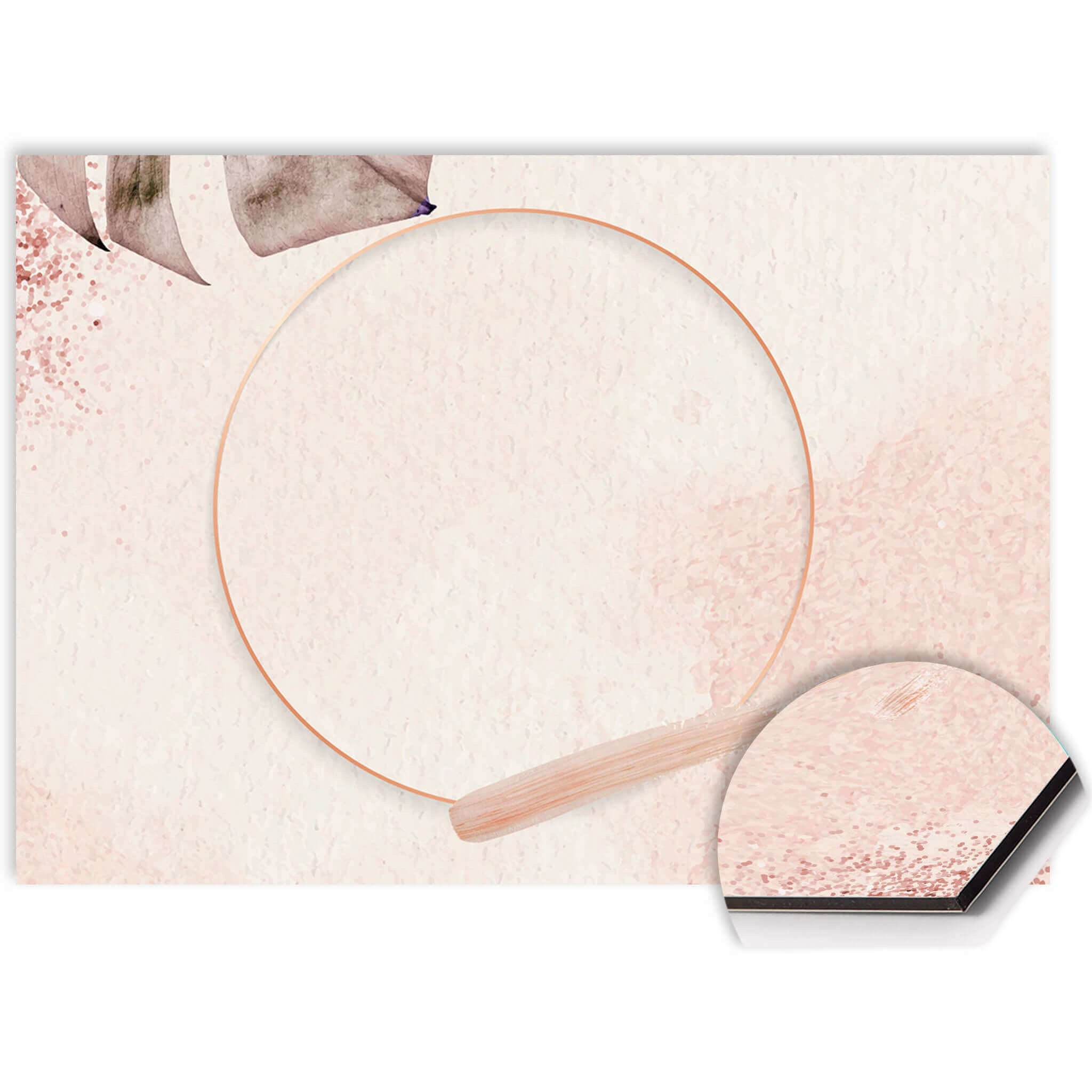 Nahaufnahme des Soft Harmony Startbildschirms in zartrosa Design