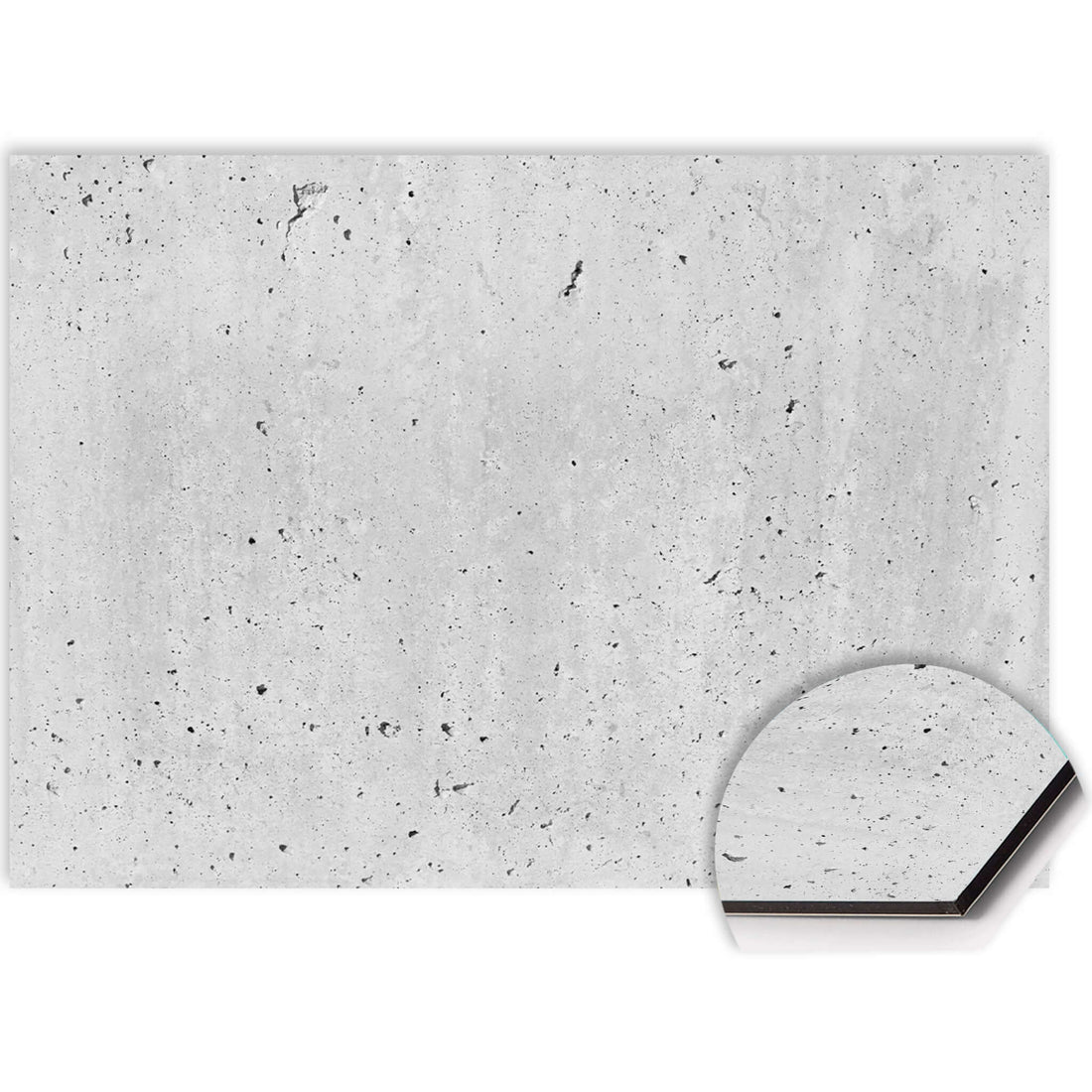 Urban Cement Spritzschutz für die Küche, aus langlebigem Aluminium Dibond mit Betonoptik, kratzfest und hitzebeständig.