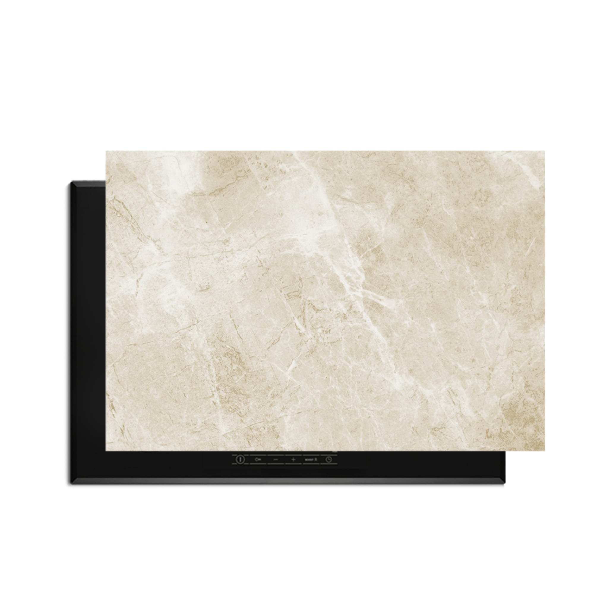 Beige Marble inductiebeschermer product 75x52 cm — KitchenArt