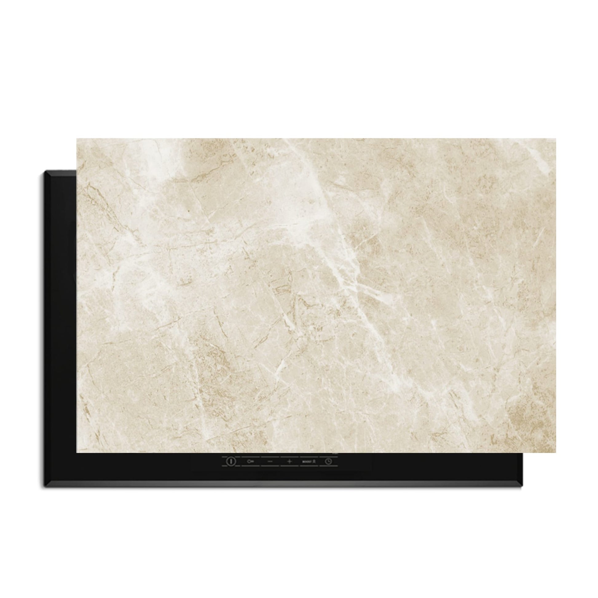 Beige Marble inductiebeschermer product 80x52 cm — KitchenArt