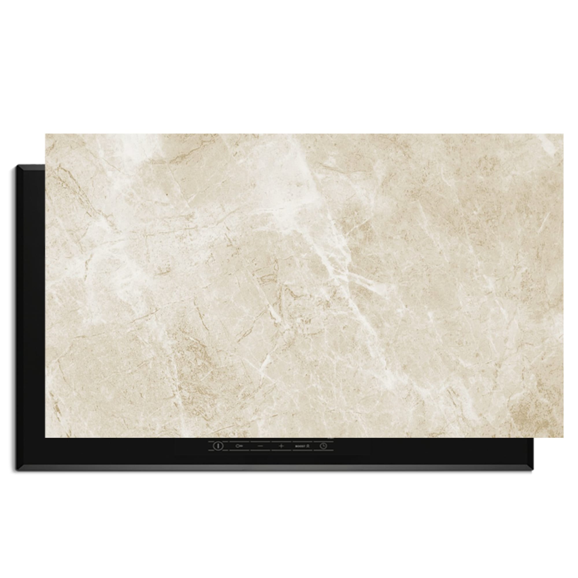 Beige Marble inductiebeschermer product 90x52 cm — KitchenArt